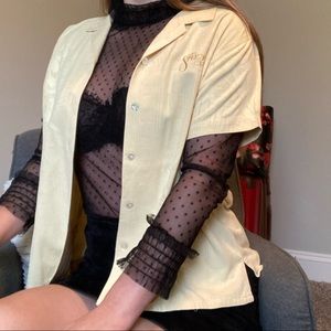 Speedway Race Car Short Sleeve Unique 100 Percent Silk Club Button Up / Cover Up